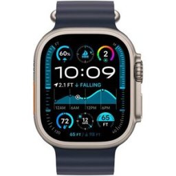 Apple Watch Ultra 2 GPS + Cellular 49mm Titânio Natural c/ Bracelete Ocean Band Azul Navy