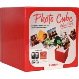 Photo Cube c/ PG-560 + Tinteiros CL-561 + Papel Fotográfico Plus Glossy PP-201 (40 Folhas) - CANON
