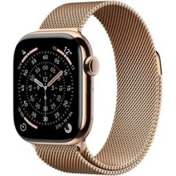 Apple Watch Series 11 GPS + Cellular 42mm Dourado c/ Bracelete Loop Milanesa Aço Inoxidável Dourada