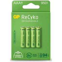 Blister 4 Pilhas Recarregáveis 1,2V 950mAh ReCyko+ Ni-Mh - AAA - GP