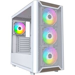 Caixa ATX XR RGB Vidro Temperado /Madeira (Branco) - MONTECH