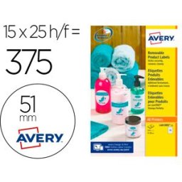 Etiqueta Adesiva Avery Branca Redonda Removivel Para Impressora Laser Injeção De Tinta E Fotocopiado