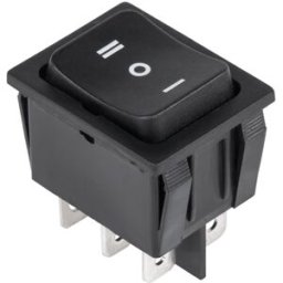 Interruptor Comutador 3 Posições (I)-OFF-(II) Pressão 15A 250V - Preto