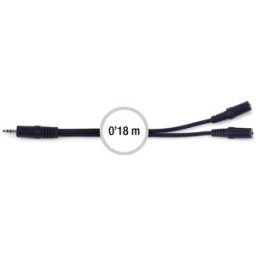 Cabo Áudio Jack 3,5mm Macho - 2x Jack 3,5mm Fêmea 0,18m - FONESTAR
