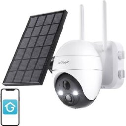 Câmara de Vigilância Exterior WiFi 5MP c/ Painel Solar ZS-GX4S (Branco) - IEGEEK