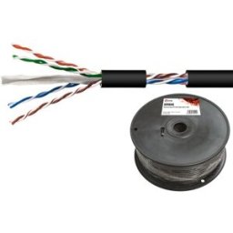 Bobine Cabo UTP Rigido CAT6 Preto p/ Exterior (100 mts) - NIMO