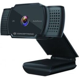 Webcam AMDIS 02B 2K Super USB 5Mpx FullHD (Preto) - CONCEPTRONIC