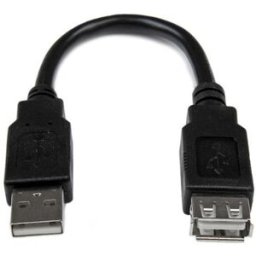 Adaptador USB A Macho-Fêmea (Preto) - STARTECH