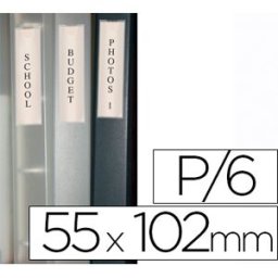 Bolsa Auto Adesiva Q-Connect p/ Lombada de Pasta 55X102mm (Embalagem de 6 Unidades)