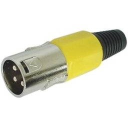 Ficha Canon Metálica 3 Pinos Macho (Amarelo) - VELLEMAN