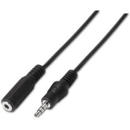 Cabo Jack 3,5mm Macho - Jack 3,5mm Fêmea (3,5 mts) - AISENS