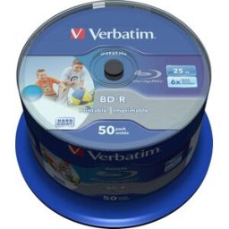 Pack 50x Disco de Blu-Ray virgem BD-R 25GB - VERBATIM