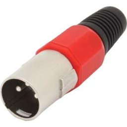 Ficha Canon Metálica 3 Pinos Macho (Vermelho) - VELLEMAN