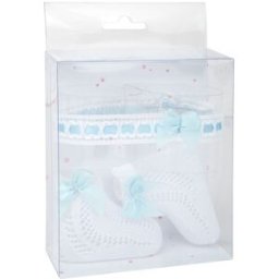 Set Par de Meias com Fita Cabeça Branco Azul - ARIAS
