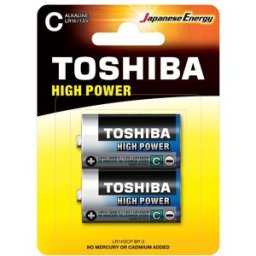 Blister 2 Pilhas Alcalinas 1,5V C / LR14 - TOSHIBA