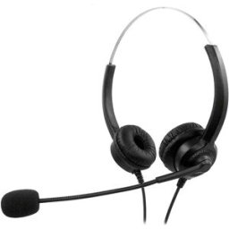 Auscultadores Headset Binaural Diadema c/ Microfone Cabo 2 mts - MEDIARANGE