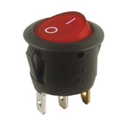 Interruptor Redondo Luminoso ON-OFF 250V/6A - Vermelho