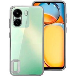 Capa p/ Xiaomi Redmi 13C / 13C 5G / Poco C65 (Borda Metalizada Prata) - COOL