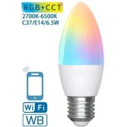AIGOSTAR Lampada LED Inteligente Smart Wi-Fi E27 C37 220V 6,5W RGB + Branco 2700~6500K