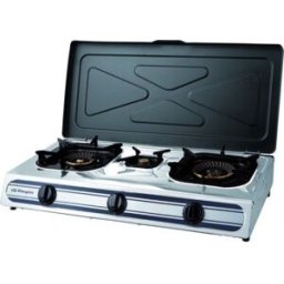 Fogão a Gás (3 Bicos) INOX 8450W "USO EXTERIOR" c/ Tampa - ORBEGOZO