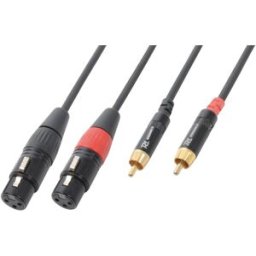 Cabo 2x Canon Fêmea - 2x RCA Macho (3 mts) - Power Dynamics CONNEX