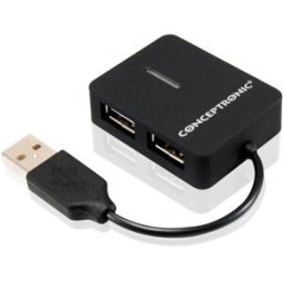 HUB Travel 4 Portas USB 2.0 Black - C4PUSB2 - Conceptronic