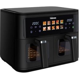 Fritadeira Air Fryer Dupla Digital 9L 2500W c/ Janela de Visualização (Preto) - TRISTAR