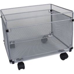 Carro Q-Connect p/ Capas de Arquivo Suspenso Metalico Prata c/ Rodas