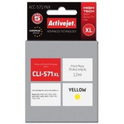 Tinteiro Compatível CLI-571Y XL Canon (Amarelo) - ACTIVEJET