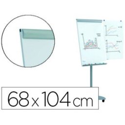 Quadro Branco Rocada p/ Conferencias Metalico Magnetico c/ Rodas 68X104 cm c/ Bracos Laterais