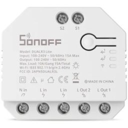 Interruptor Inteligente Wi-Fi de Relé Duplo c/ Controlo de Estores Elétricos - Sonoff DUAL R3 LITE