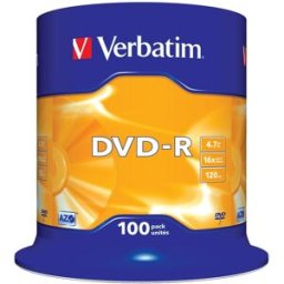 Pack 100x DVD-R 4.7GB Matt Silver - VERBATIM