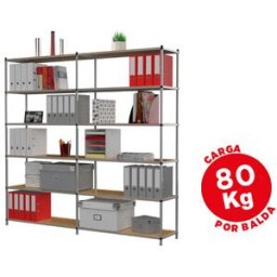 ROCADA Estante Fast Paperflow Metalica 6 Prateleiras 80 Kg Por Prateleira 200X100X35cm Modulo Adicional