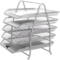 Tabuleiro Secretaria Q-Connect Metalica Rede Prata 5 Bandejas Moveis 350X275X375 Mm - Q-CONNECT