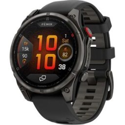 Smartwatch Fenix 8 Pro 51mm AMOLED (Cinzento Titânio Safira c/ Bracelete Preta em Silicone) - GARMIN
