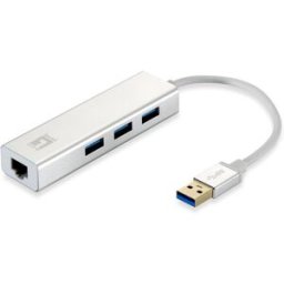 LevelOne Placa de Rede Externa Gigabit USB Network c/ Hub 3x USB - USB-0503 - LEVEL ONE