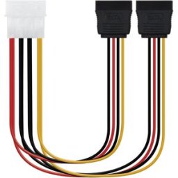 Cabo de Alimentação Interno MOLEX 4pin/M-2xSATA/F (20cm) - Nanocable