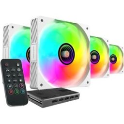 Pack 4x Ventoinhas MFSI4KITW 120mm ARGB (Branco) - MARS-GAMING