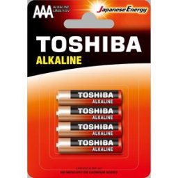 Blister 4 Pilhas Alcalinas 1,5V LR03 AAA - TOSHIBA