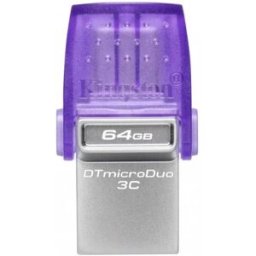 Pen Drive DataTraveler MicroDuo 3C 64GB USB 3.2 Gen 1 (Roxo) - KINGSTON