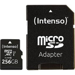 Cartão de Memória 256GB UHS-I Performance + Adaptador - INTENSO
