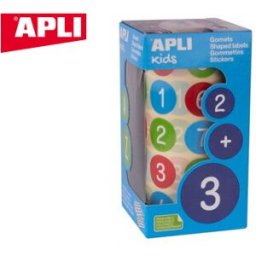 Etiquetas Auto Adesivas Apli Redondas c/ Numeros 20 mm Diametro Cores Sortidas