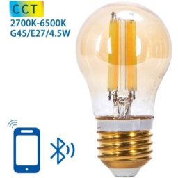 AIGOSTAR Lâmpada LED Inteligente E27 G45 Filamento Mesh Bluetooth 4,5W 2700K~6500K 470Lm (Âmbar)