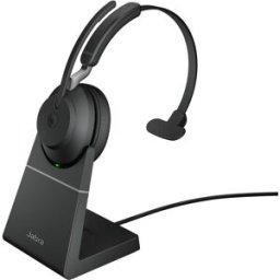 Auscultadores Headset Bluetooth Evolve2 65 MS Mono c/ Base de Carregamento (Preto) - JABRA