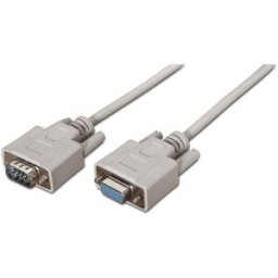 Cabo RS232 DB9 Macho - Fêmea Beige (1,8 mts) - AISENS