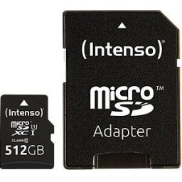 Cartão de Memória 512GB UHS-I Premium Class 10 + Adaptador - INTENSO
