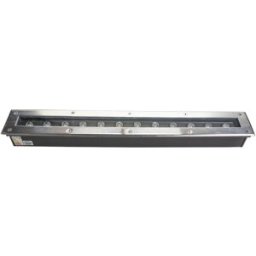 Projector Encastrar Chão/Muro LED 12W Branco F. 6000K 500Lm (IP65) - Aro Inox