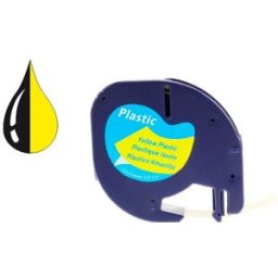 Cinta Rotuladora Auto-Adesiva 12mm x 4m p/ Máquina Letratag (Amarelo) - Q-CONNECT