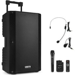 Coluna Amplificada Portátil 15" 1000W MP3/USB/SD/FM/2xUHF/BLUETOOTH (VSA700-BP) - VONYX