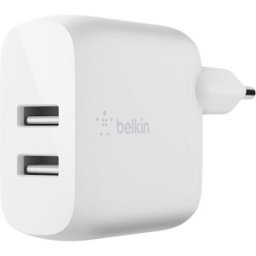 Carregador Domestico Wcb002Vfwh Doble Usb-A Boost Charge 12Wx2 Cor Branco - BELKIN